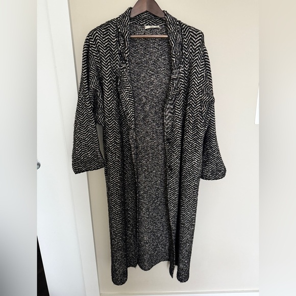 Mango Oversized Chevron Striped Trench Cardigan - Picture 7 of 8